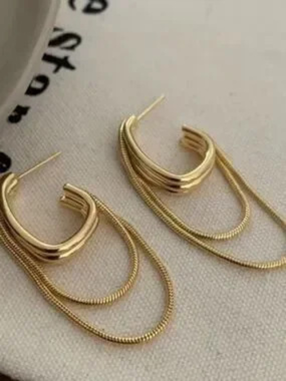 Gold Layered Hoop Drop Earrings - Women's Jewelry